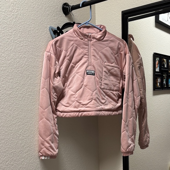 adidas Jackets & Blazers - adidas Pink Teddy Jacket